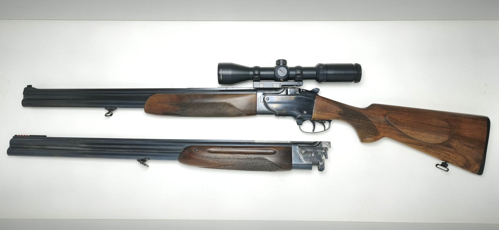 Armă mixtă CZ BRUNNER, model ZH, calibrul 12/70 – 7x57R, cu țeavă de schimb lisă calibrul 12/70